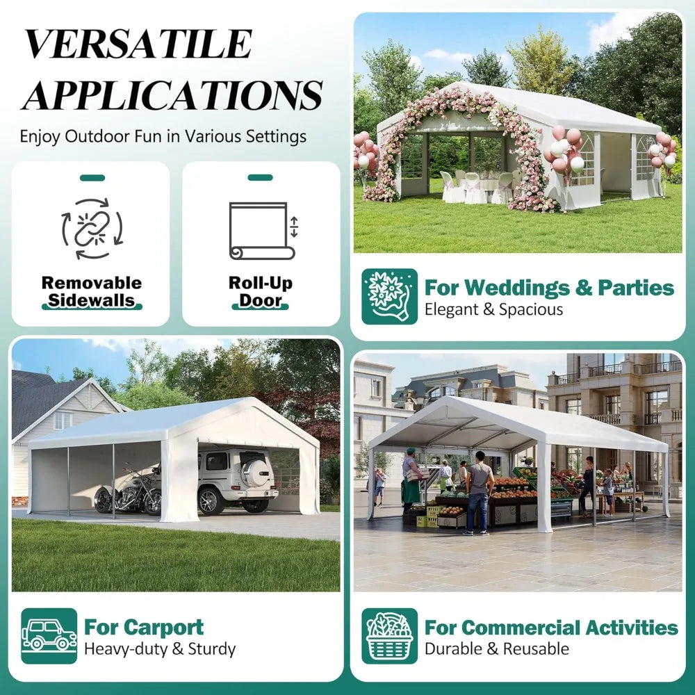 Heavy Duty Party Tent Outdoor Gazebo Canopy With Removable Sidewalls