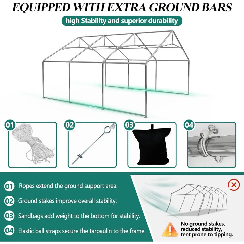 Heavy Duty Party Tent Outdoor Gazebo Canopy With Removable Sidewalls