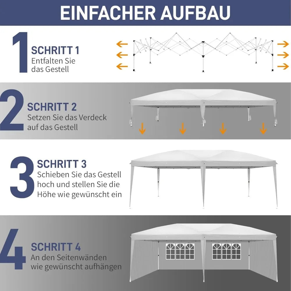 Pop Up Canopy Tent With Six Sidewalls And Carry Bag