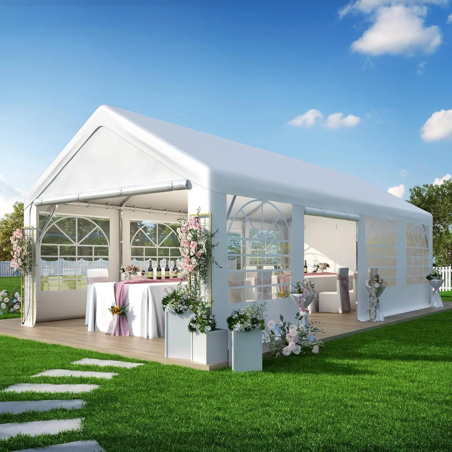 Heavy Duty Party Tent Outdoor Gazebo Canopy With Removable Sidewalls