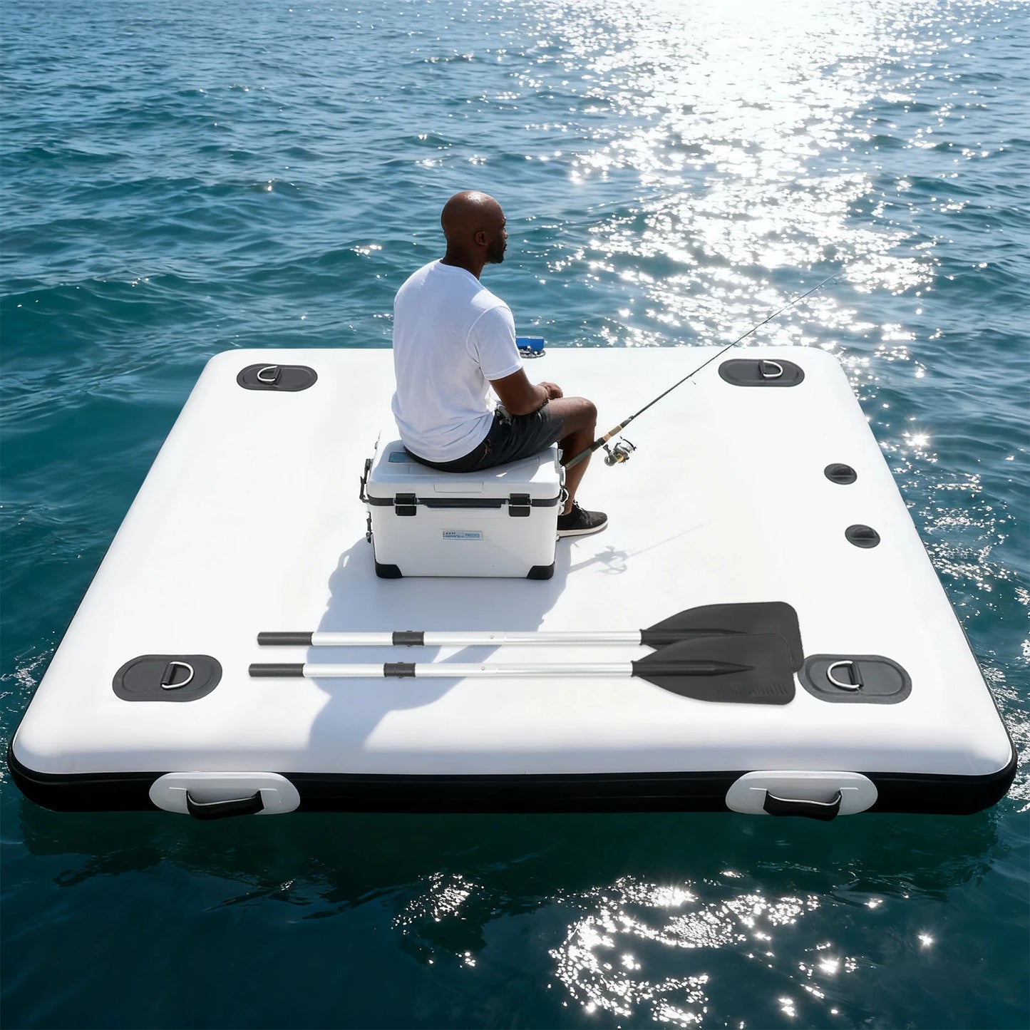 Inflatable Floating Platform Boat For Lake And Pool 8 PSI